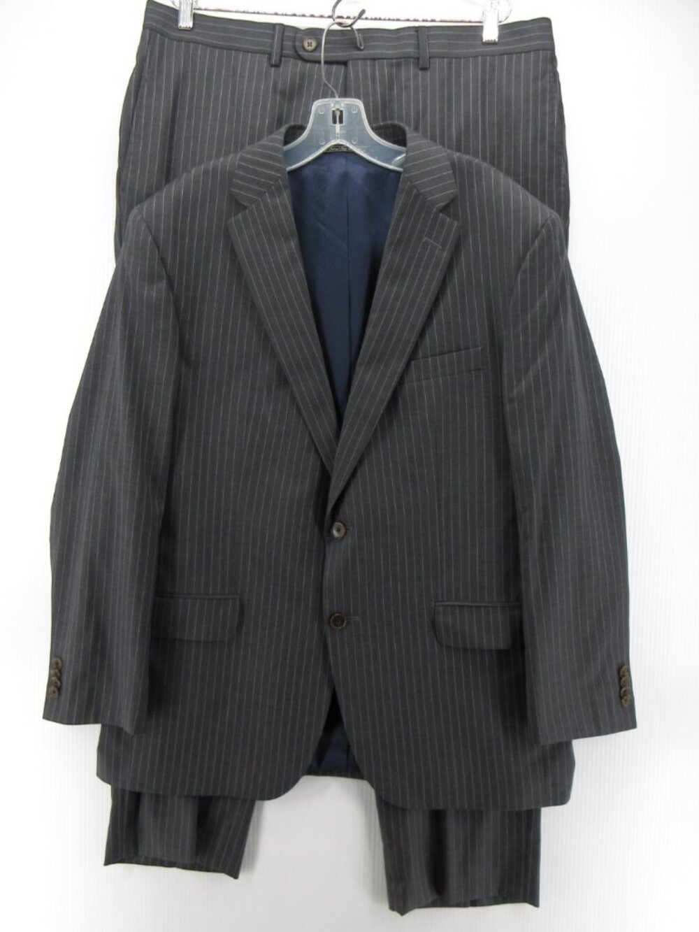 Jack Victor Suit 44 Loro Piana E Thomas Wool Super 130s Pinstripe 38X32